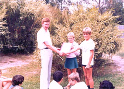 Year 7 students present the first Research Boolet to Principle Merv Paddison